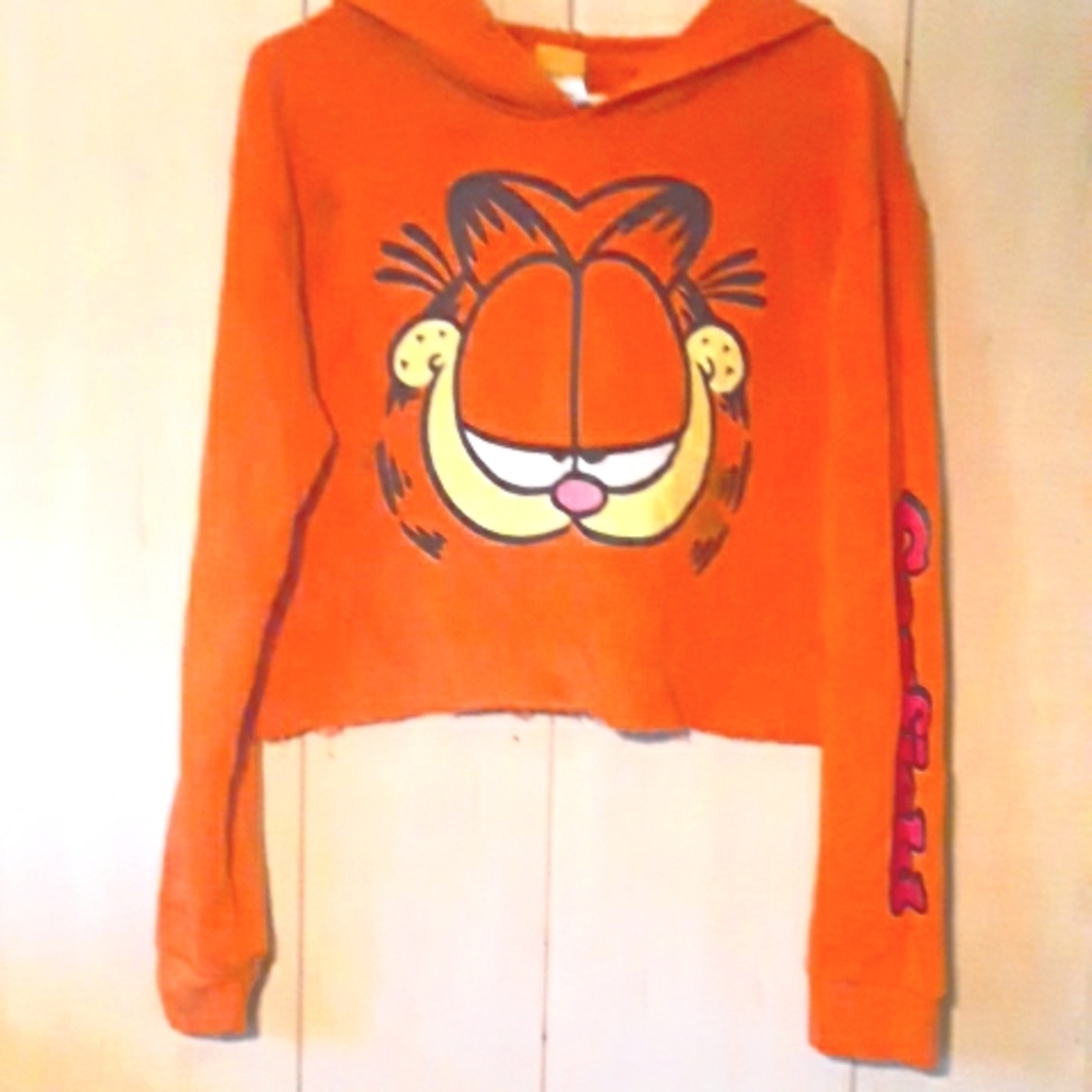 Novelty cropped sweatshirt